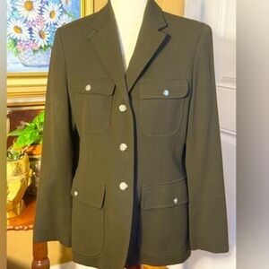 Vintage Rare! Lauren Ralph equestrian Dark green Blazer Sz 6